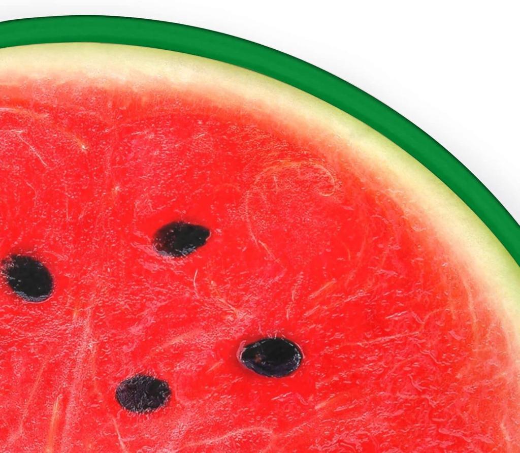Fruit Round Area Rug, Watermelon Print Rug Non-Slip Circle Floor Mat for Bedroom Living Room Outdoor Study Playing Home