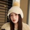 Winter Thick Rabbit Fur Baseball Cap Women's Ear Protection Velvet Knitted Cap