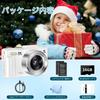 Digital Camera with 5K 75MP Transfer Function for Smartphone 18x Digital Rotatable IPS Screen with Selfie Micro SD Card 2 Ideal for School and White