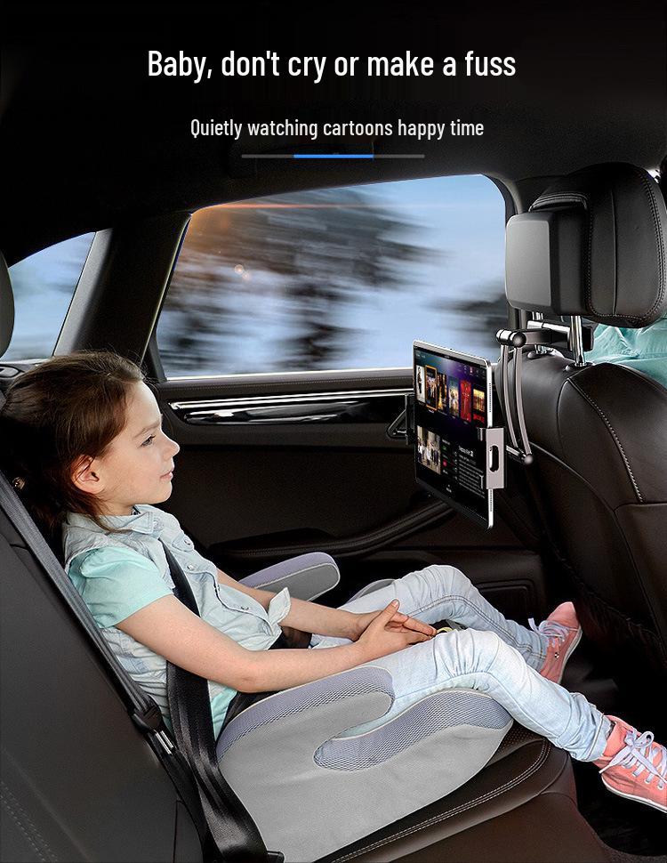 Car Rear Seat Tablet Mount - Adjustable Telescopic Holder for iPad and Tablets