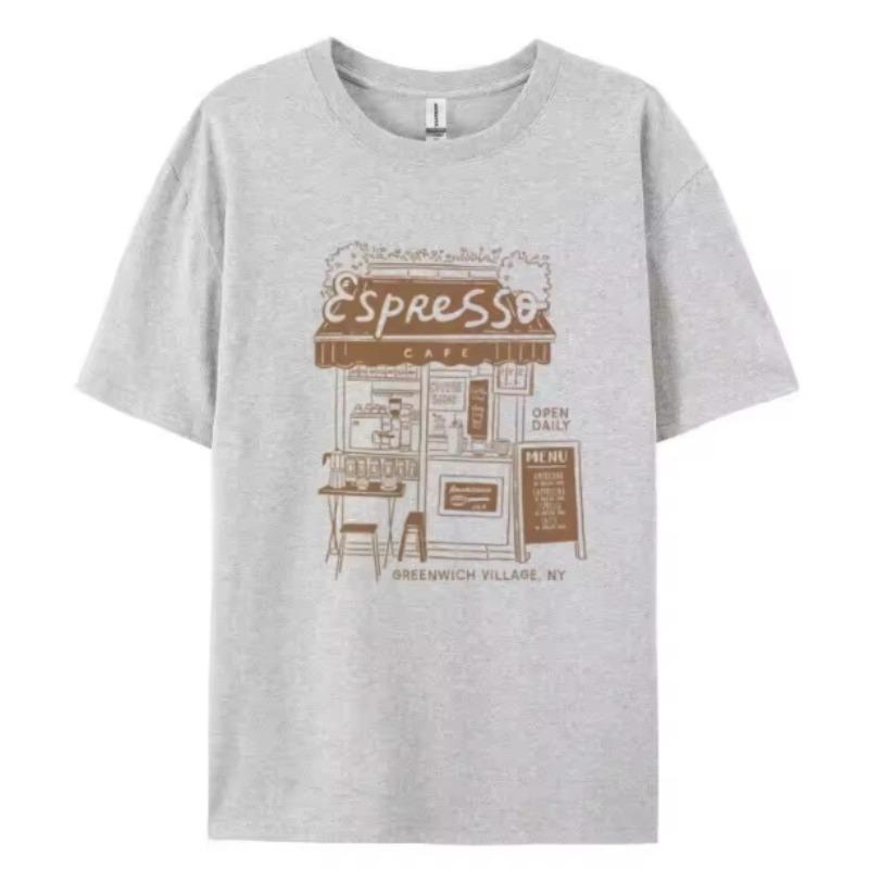 

Espresso Cafe Graphic Tshirt Short Sleeve Retro Grunge Streetwear Women Tops Female Aesthetic Clothes Cute Coffee Lover T Shirt S