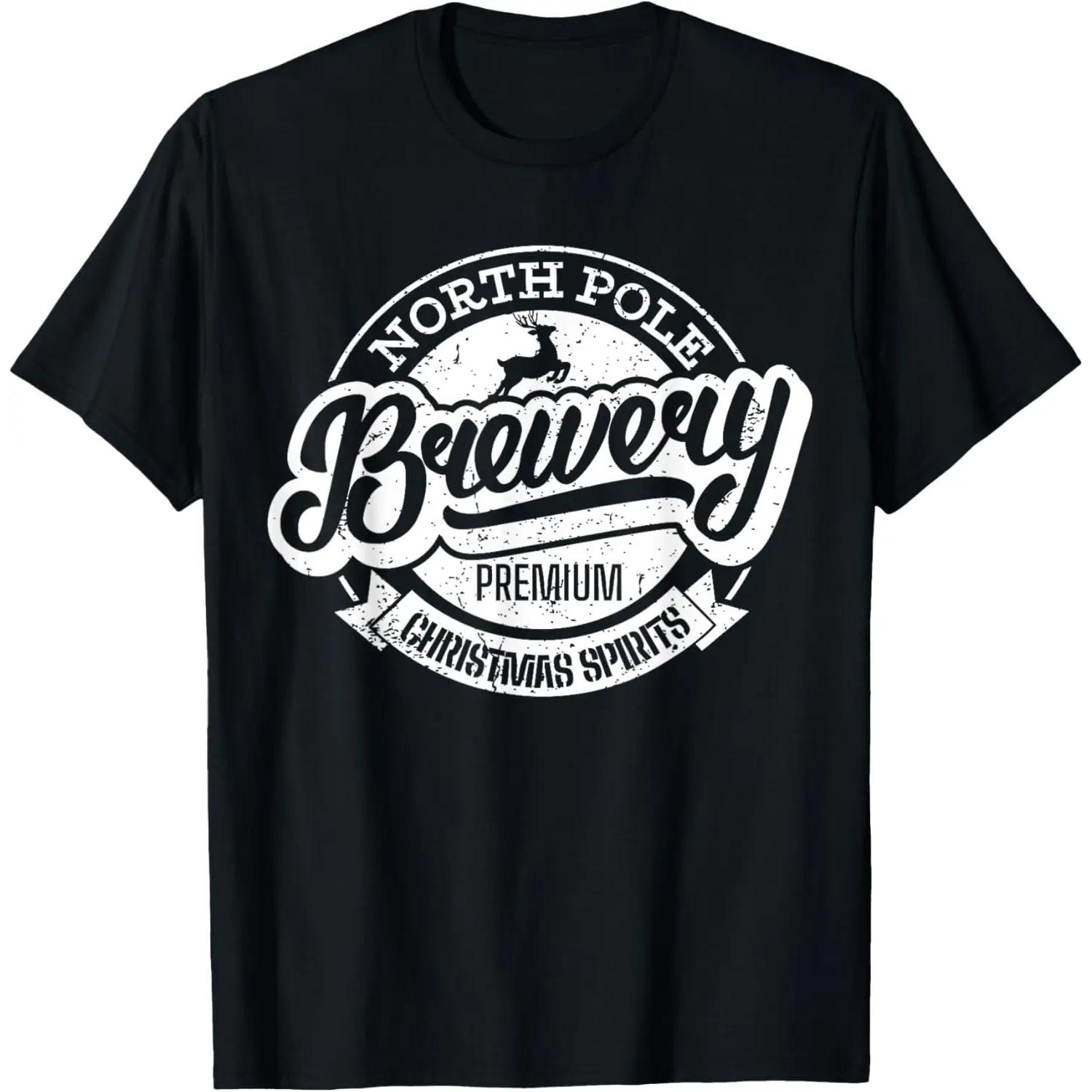 Funny Family Christmas North Pole Brewery Cute Xmas Holiday T-Shirt XXXXXL чёрный