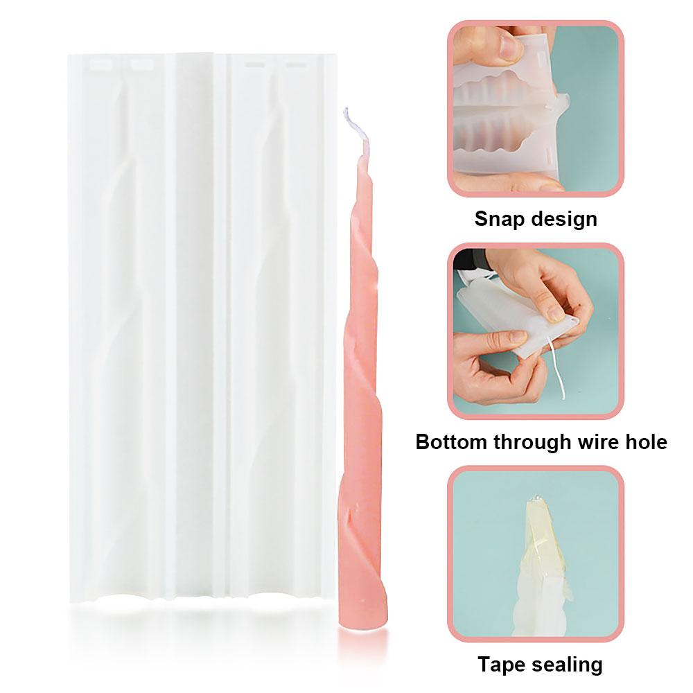For Fun DIY Long Strip Church Candle Mould Irregular Shape Candle Silicone Mold Candlelight Dinner Handmade Candle Making Mold