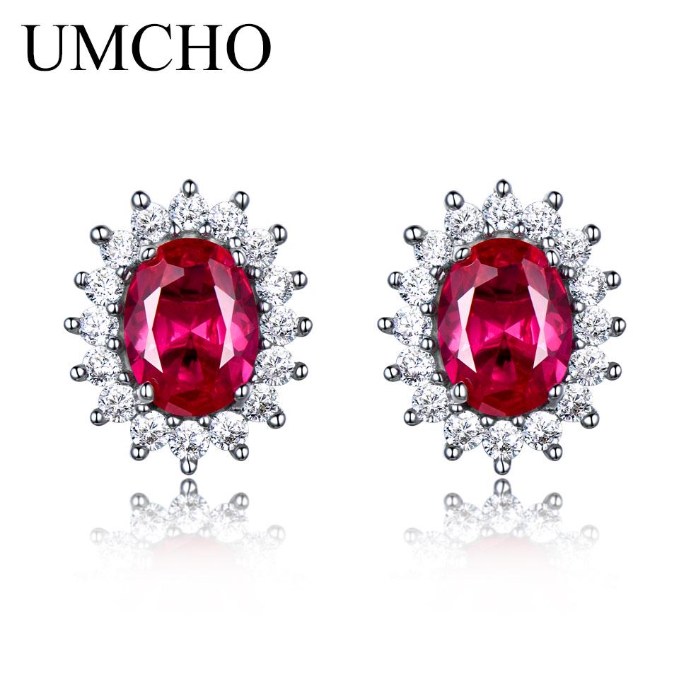 

Роскошные серьги UMCHO из стерлингового серебра 925 пробы рубиновый