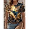 Summer Round Neck Cute Cat Pattern 3D Print Top Fashionable Casual Short Sleeved Women's T-shirts