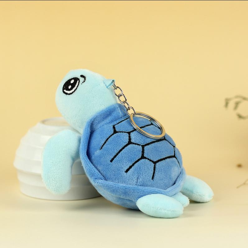Tortoise Plush Toy Cartoon Turtle Marine Animal Pendant Soft Stuffed Keychain Backpack Car Bag Key Ring Decor Kid Gift