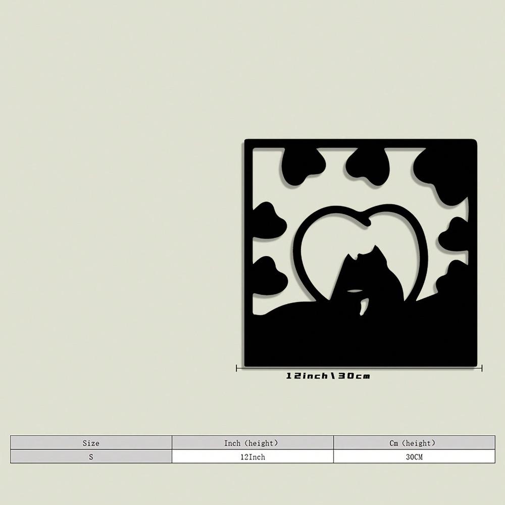 Vintage Iron Cat Silhouette Wall Art Metal Home Decor Gift for Cat Lovers