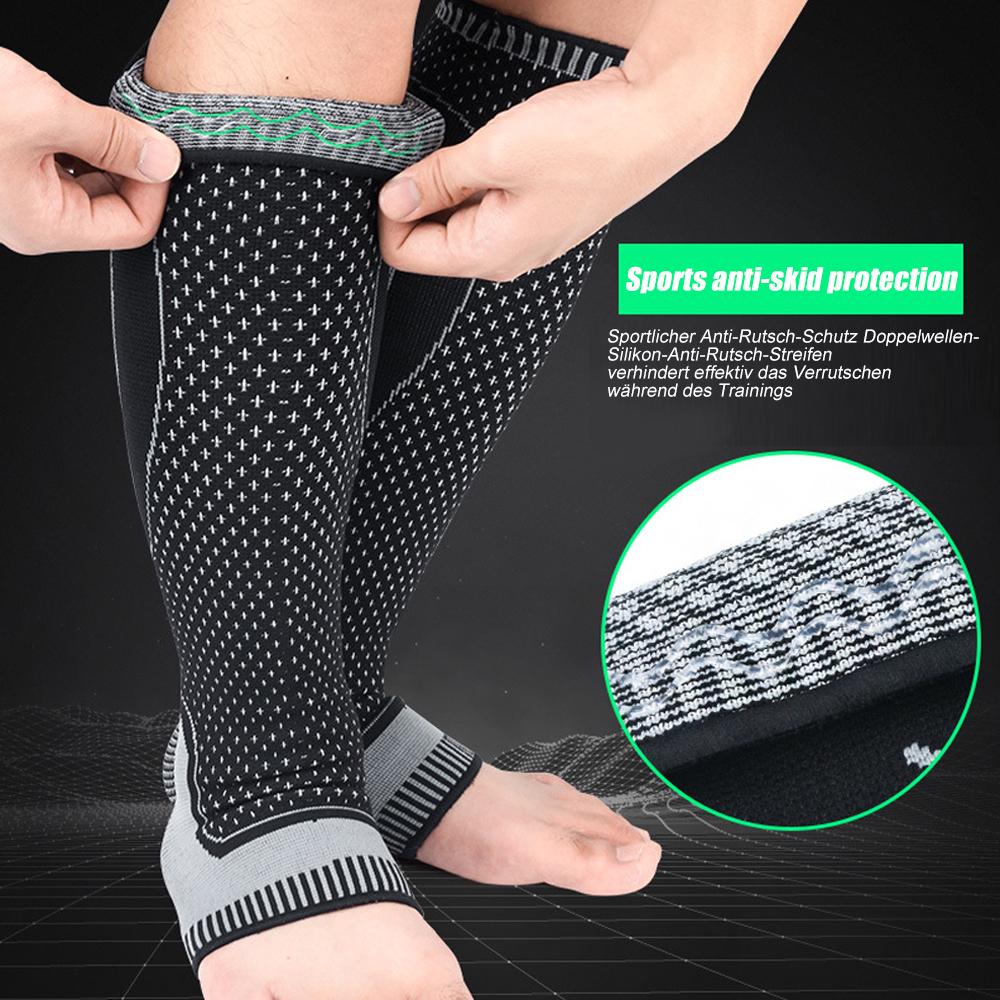 1 Paio Calzini Compressivi da Corsa Supporto Ortopedico Alti al Ginocchio Protezione Polpaccio Caviglia Per Calcio Sci Varici