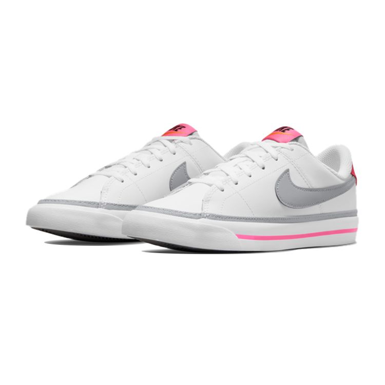 Nike Court Legacy GS White Pink Prime Light Smoke Grey Kids Sneakers Kumquat DA5380-111