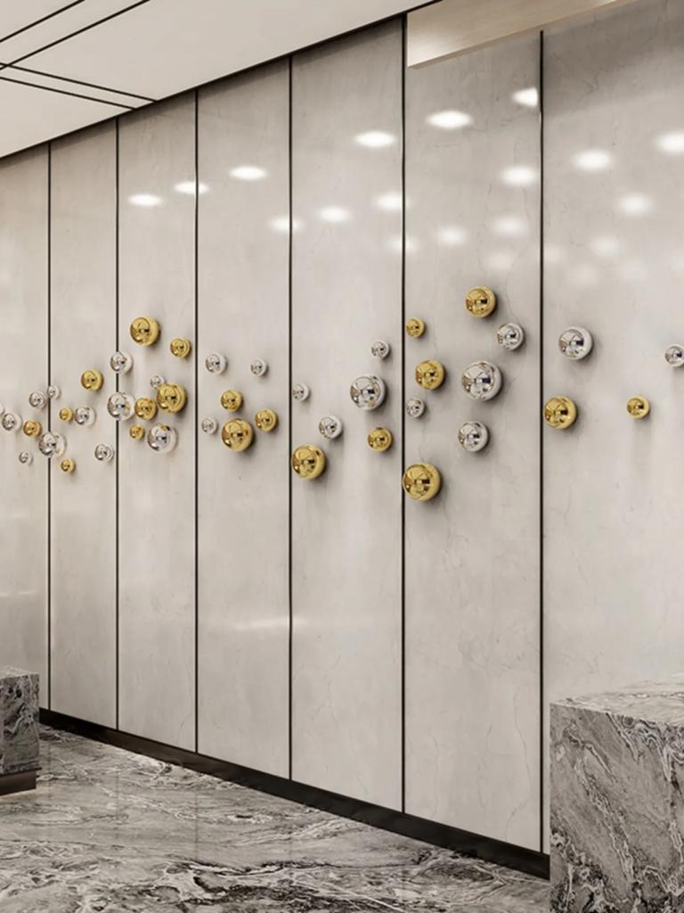 Imitation Stainless Steel Decorative Ball Art Sphere Living Room Wall Decoration Home Accessories Hotel Restaurant Wall Hanging