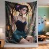 Woman With Floral Tattoos Digital Printing Polyester Wall Tapestry Suitable For Use In Living Rooms Bedrooms Offices Bars Party