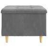 Storage Ottoman Dark Grey 60 x 60 x 45 cm Velvet