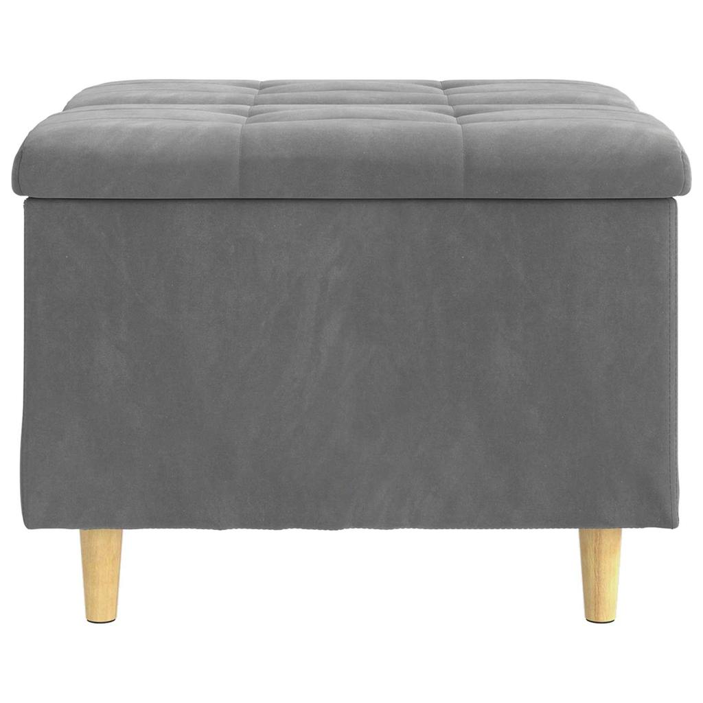 Storage Ottoman Dark Grey 60 x 60 x 45 cm Velvet
