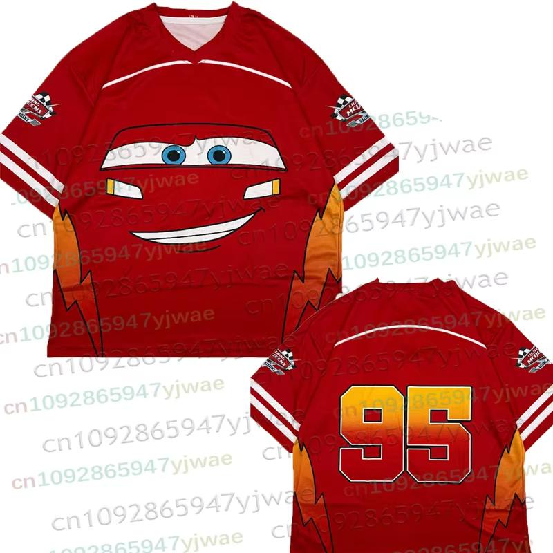 2026 The Cars Saetta McQueen N.95 Top Sportivi Estivi Uomo Donna Maglietta Stampa 3D Asciugatura Rapida Oversize T-shirt da Spiaggia Abbigliamento