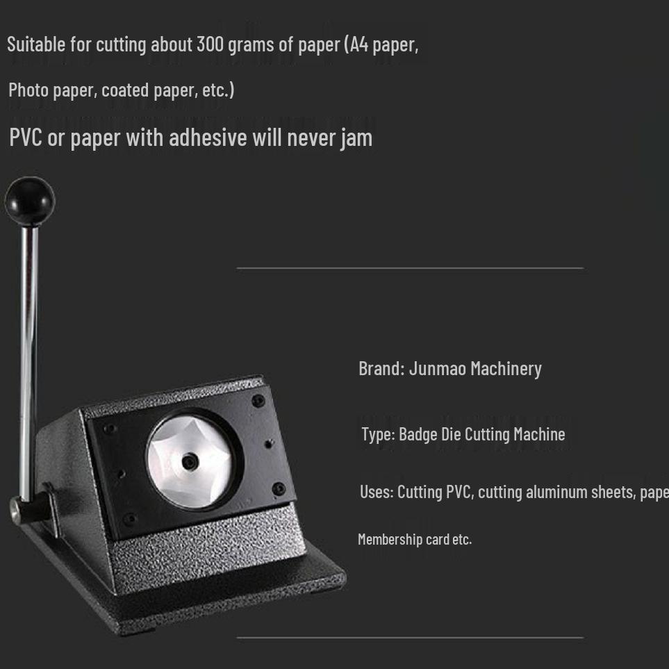 25/75MM Metal Desktop Round Cutter for Tin Badge, Button, Card, and PVC