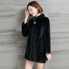 Imitation mink coat women's medium and long autumn and winter thickened large size imitation mink velvet hooded fur coat women look thin