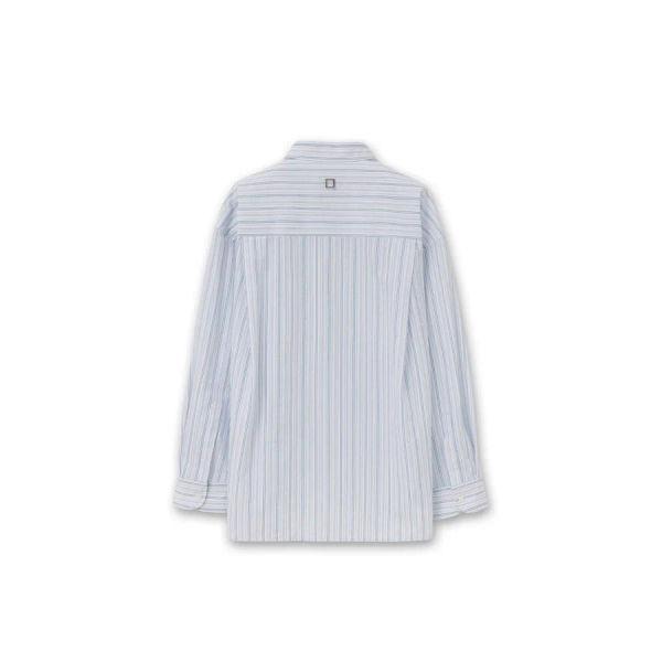 [wooyoungmi] Blue Oversized Stripe Shirt W261SH11837L