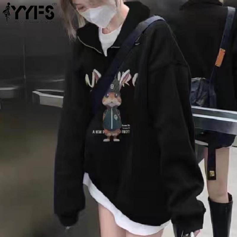 

YYFS Жіноча мода, повсякденна весна-осінь, блузки та сорочки з довгим рукавом у формі поло M чорний