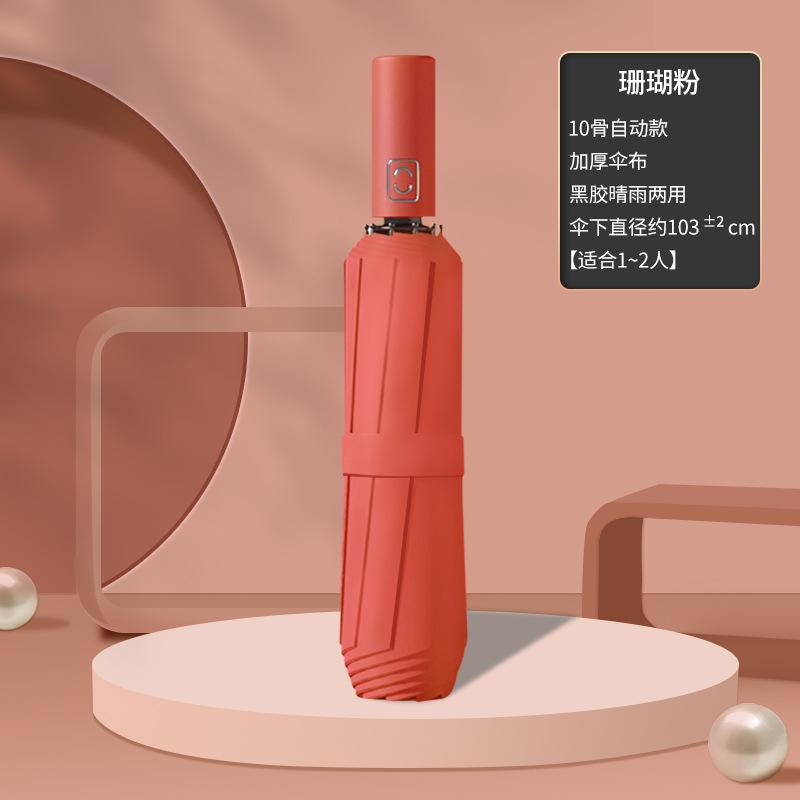 Automatischer Faltregenschirm Vinyl-Sonnenschutz Business Herren Zwölf-Speichen-Doppelregenschirm Wetter- und Regenschirm Outdoor