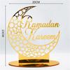 2Pcs Acrylic Eid Mubarak Table Decoration, Ramadan Moon Night Light, Ramadan Mubarak Decoration, Moon Star Ramadan