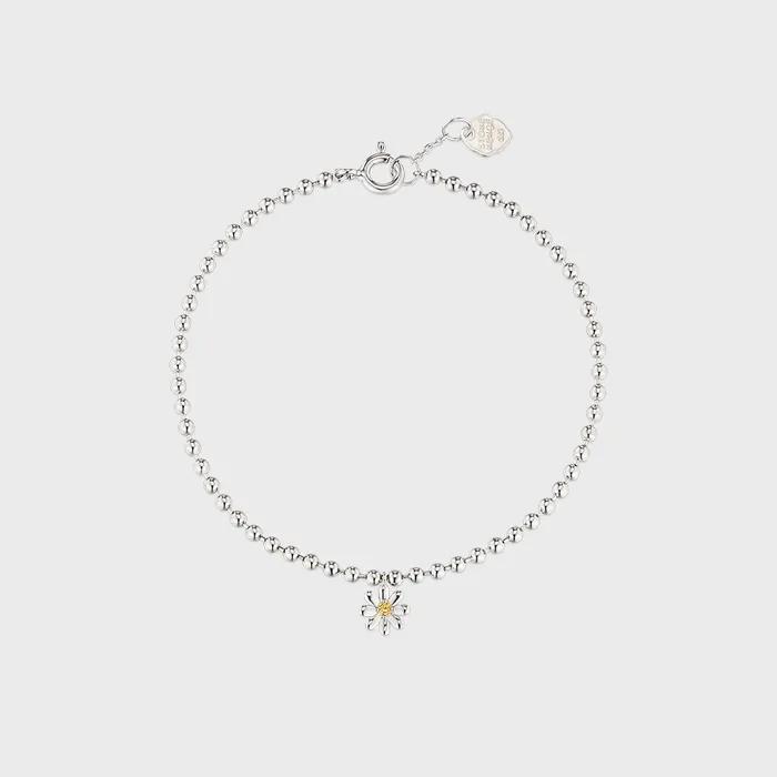 STONEHENGE Silver Daisy Bracelet K1662