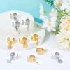 10Pcs 304 Stainless Steel Cuff Finger Rings, with Stainless Steel Pendants, Golden & Stainless Steel Color, 35mm