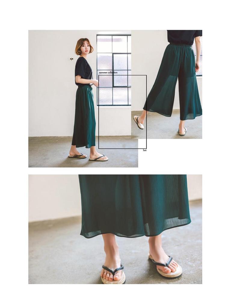 Frühlings-/Sommer Chiffon Weitbein Culottes für Übergrößen Damen - Lässig & Locker geschnitten