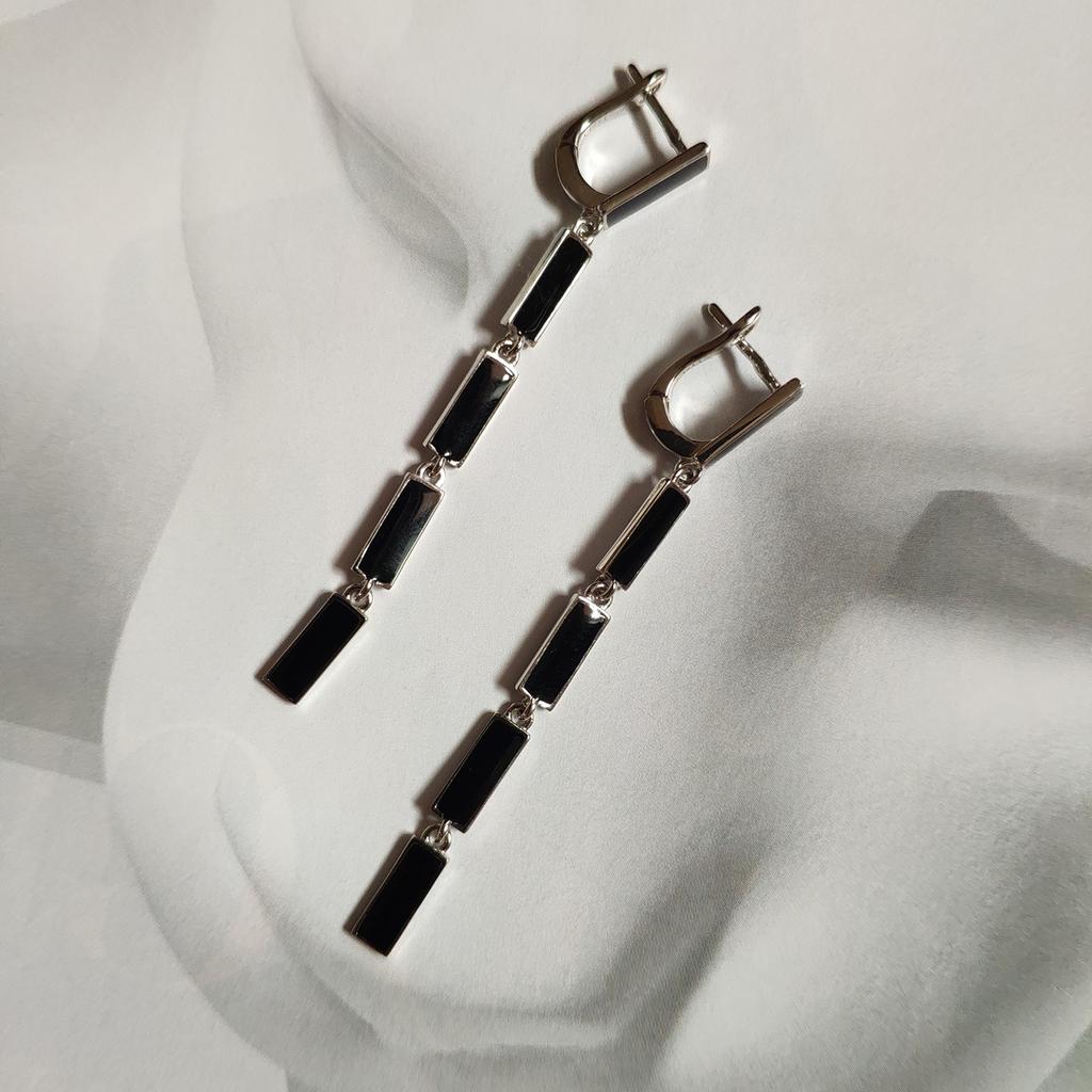 Silberne Ohrringe mit Emaille (2128489)