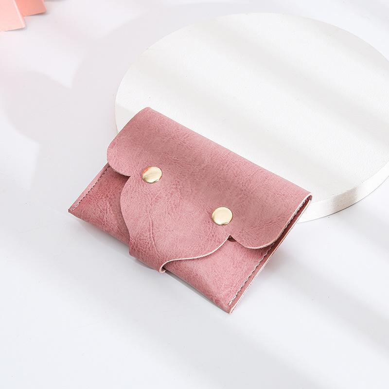 Simple Mini New Card Bag, Key Bag, Soft Leather Small Bag, Coin Bag, Mini Short Student Buckle Small Square Bag.