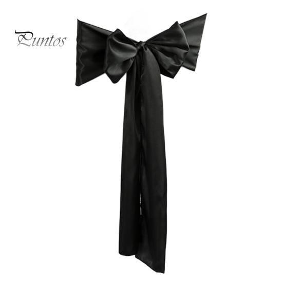 

10 шт. Чохли для спинок стільців Атласні чохли для стільців Великий бант Декор Свята Весілля Оформлення банкетів Зав язки на спинку обіднього стільця для їдальні чорний