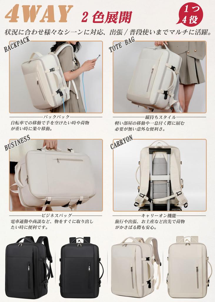 Mochila de Viagem VENDAGO para Homens e Mulheres, Grande Capacidade, Expansível, Tamanho de Bagagem de Mão, Design de Abertura 180°, Design 4 em 1, Mochila 4 em 1, Viagem