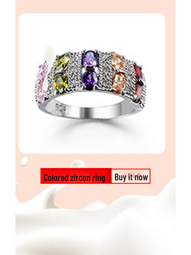 European & American Creative Zircon Fashion Jewelry Ring: New Hot-Selling Design