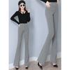 Micro Flare Pants Plaid High Waist Drape Pattern Full Print Trousers Spring New Thin Casual Houndstooth Women Pants Chic Vintage