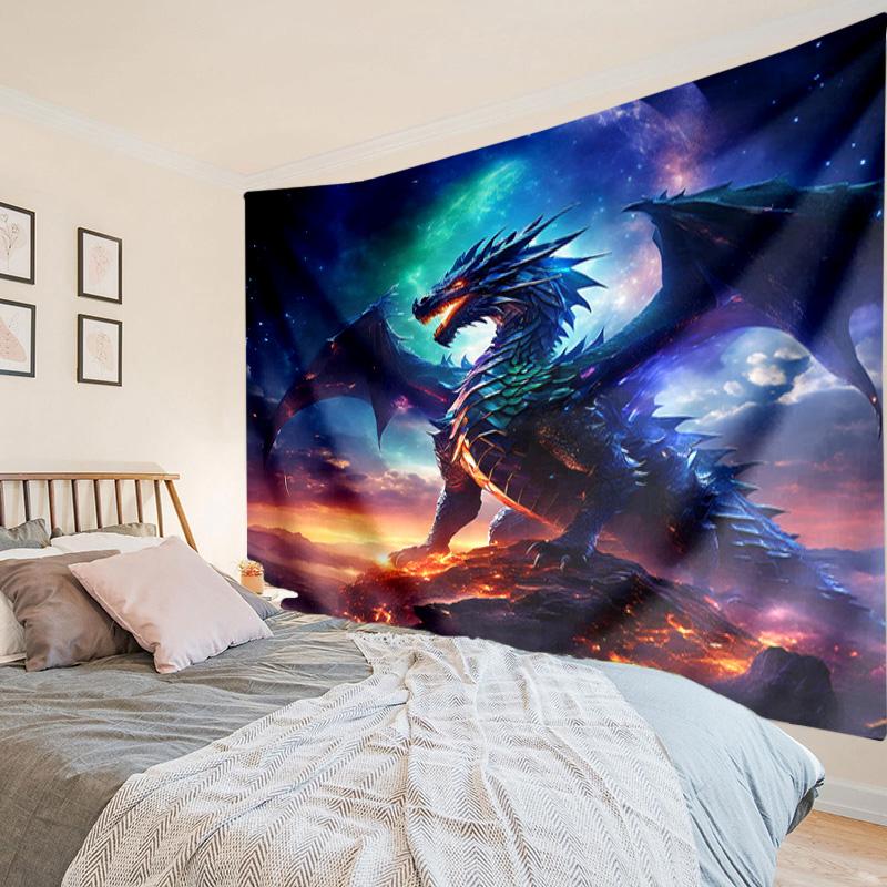 Fiery Dragon Artwork Tapestry Room Decoration Wall Hanging for Living Room Bedroom, dormitory, Birthday and Christmas gifts