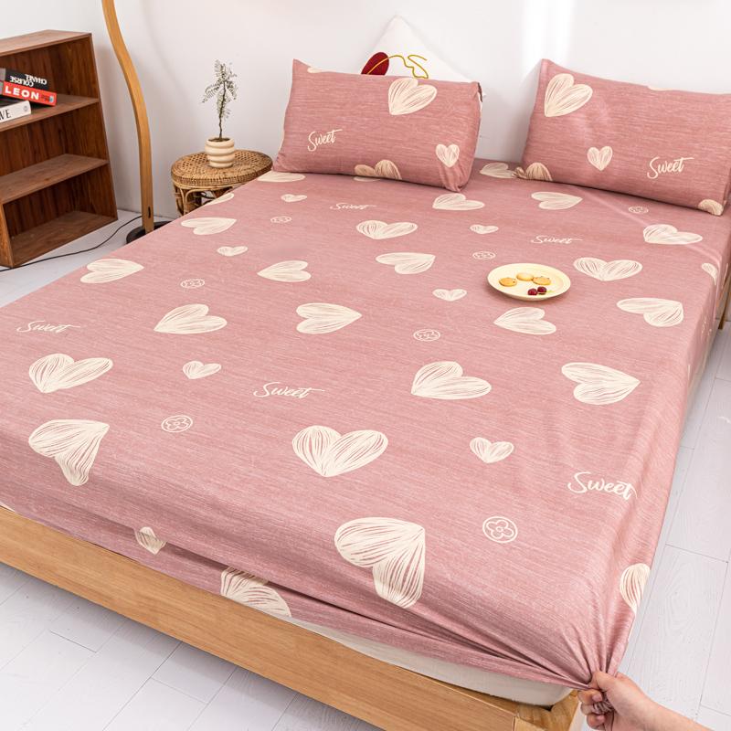 Printed Fitted Sheet Sets Lençol Single/Full/Queen/King Size Bed Sheets with Pillowcase for Home Elastic Band Mattress Cover