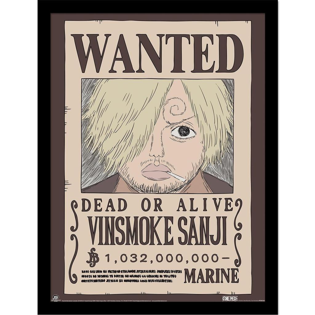 One Piece Wanted Sanji Framed Poster