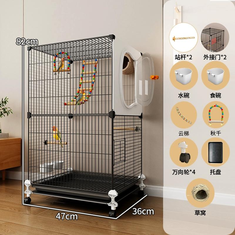 Large Bird Cage for Parrots New Design Luxury Villa for Budgies Cockatiels Lovebirds Spacious Premium Aviary with Modern Feature