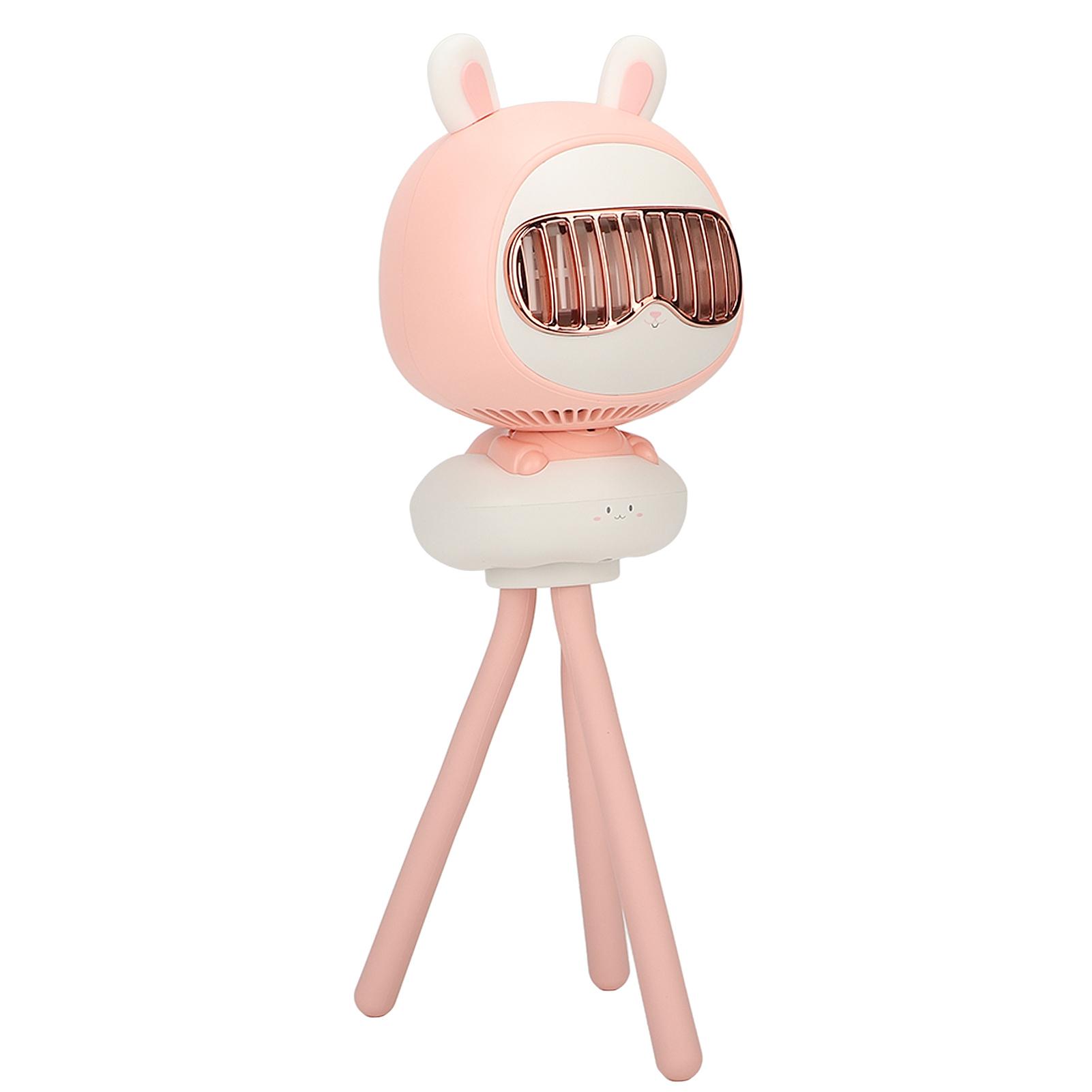 USB Fan Stroller Fan Bladeless 4 Wind Speed Mini Portable Fan for Outdoor Camping Rabbit Design
