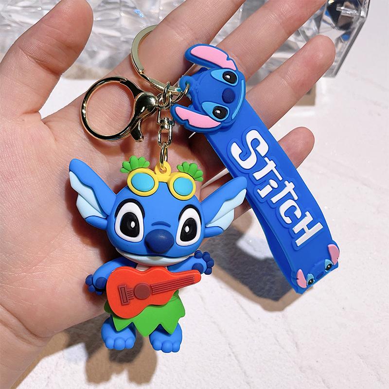Anime Lilo & Stitch Keychians Cute Stitch Angel Pendant Keychain Cartoon Car Keyring Ornament Toy Gifts For Unisex