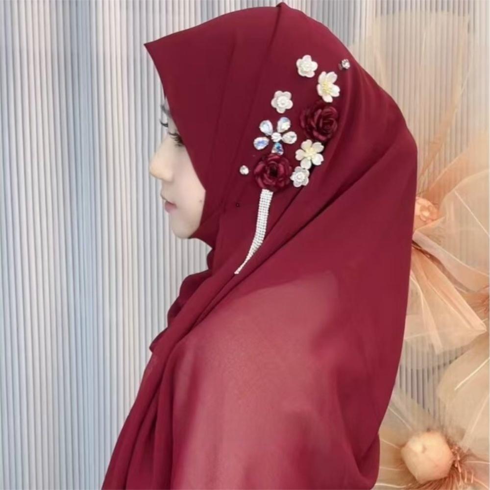 Gauze Head Wraps Long Islamic Headscarf Elegant Plain Hijab