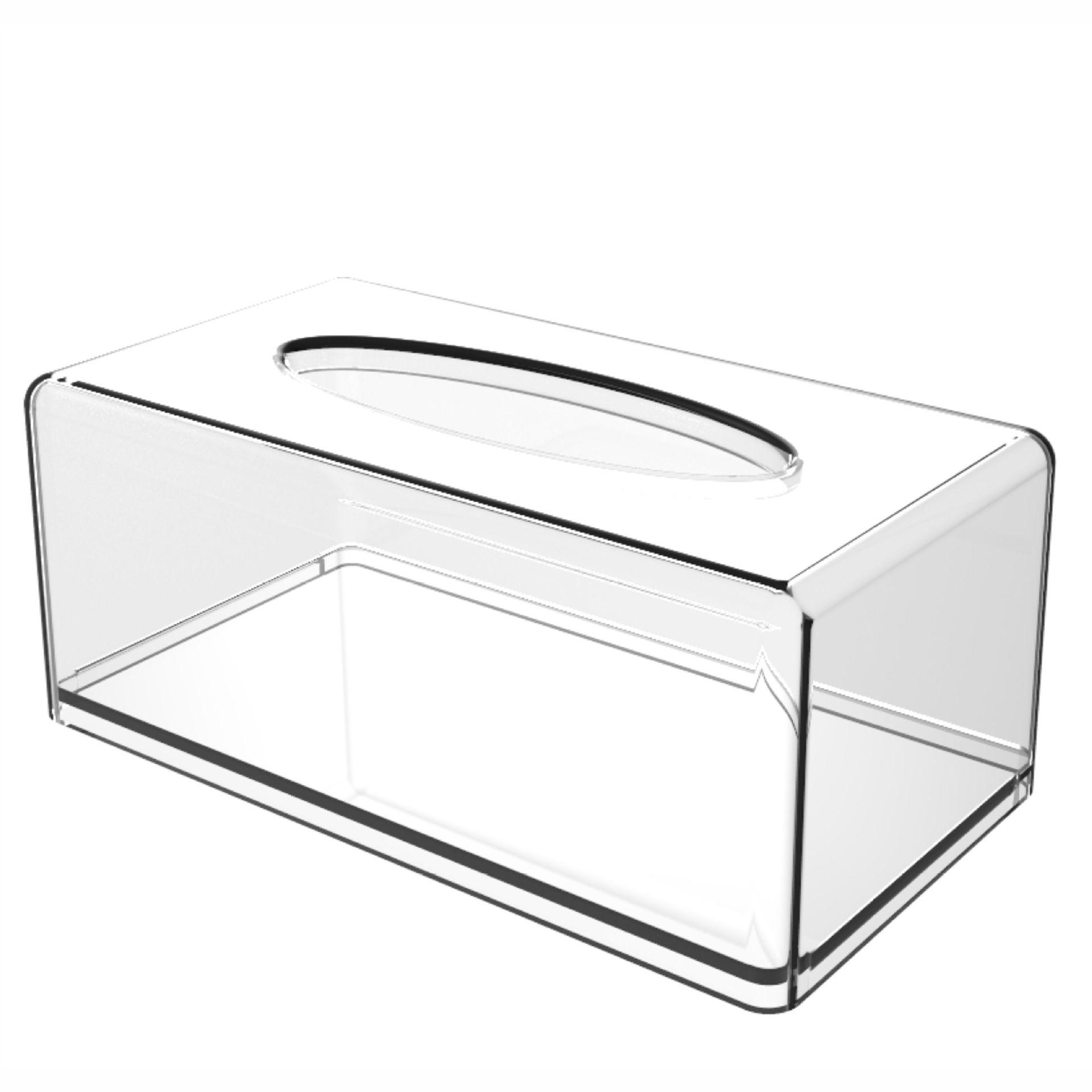 Clear Acrylic Tissue Box for Facial Tissues, Desktop Napkins, and Bathroom Storage 22x12x9CM (Suitable for household tissues)