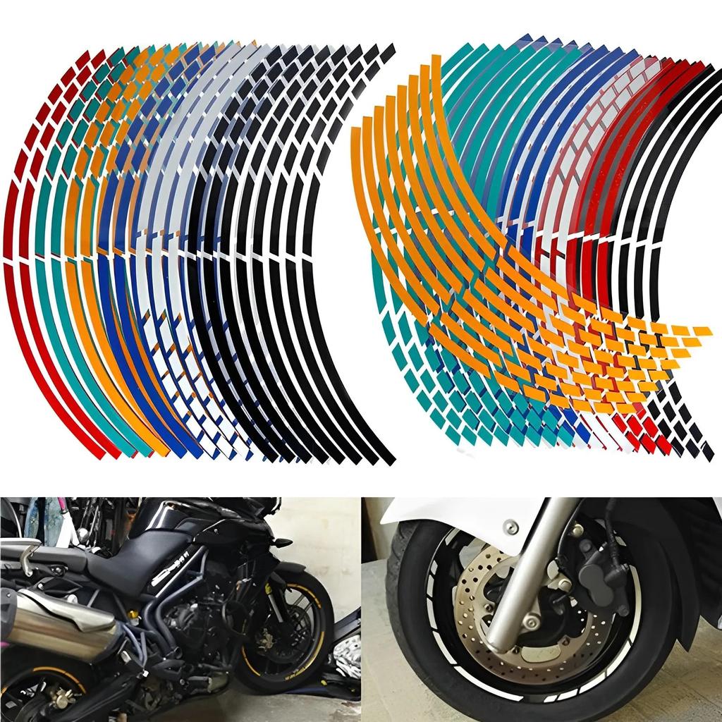 Motorcycle Tire Reflective Stickers Universal Bike Car Reflective Tape Kit Waterproof Wheel Rim Decal Moto Decoration Accesories