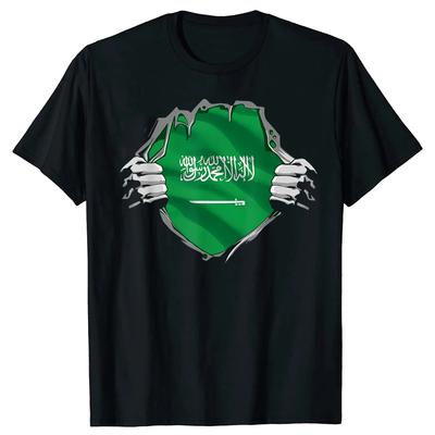 Lustige Super Saudi-Arabische Flagge T-Shirts Sommer Grafik Baumwolle Streetwear Kurzarm Saudi-Arabien Geschenke T-Shirt Herrenbekleidung