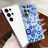European Station Blue Devil Eyes Samsung S25 Mobile Phone Case GalaxyS24/23 All-inclusive Anti-drop Film Case A25