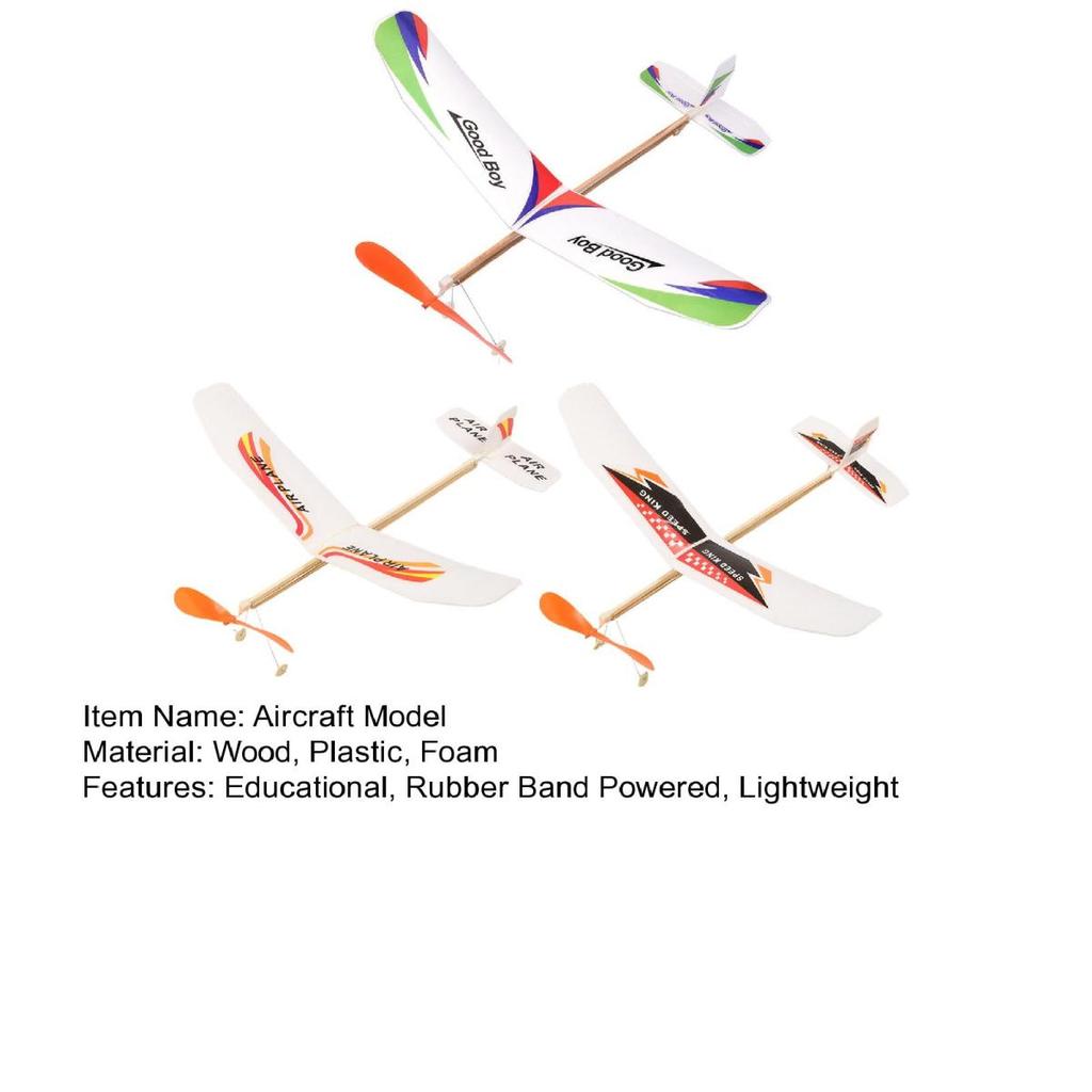 Rubber Band Powered Aircraft Model Kids Educational Throwing Glider Airplane Toddlers Boys Girls Outdoor Flying Plane Toy