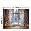 Winter Christmas Rustic Photography Backdrop 10x8FT Xmas Tree Snow Background Banner Festival Event Party Shooting Window Screen