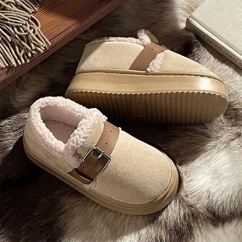 

Мужские хлопковые тапочки осень и зима сумки и домашние комнатные толстоподошвенные нескользящие бархатные термохлопковые туфли могут носить женские пары 40-41 [Recommended 39-40 feet to wear] бежевый