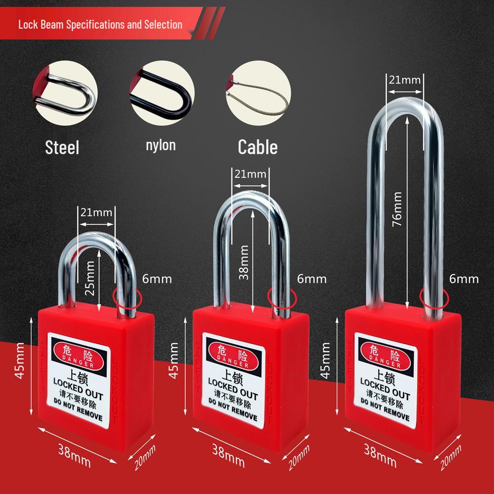 Wanjun Industrial Safety Padlock, Insulated Plastic, LOTO Electrical Lock.