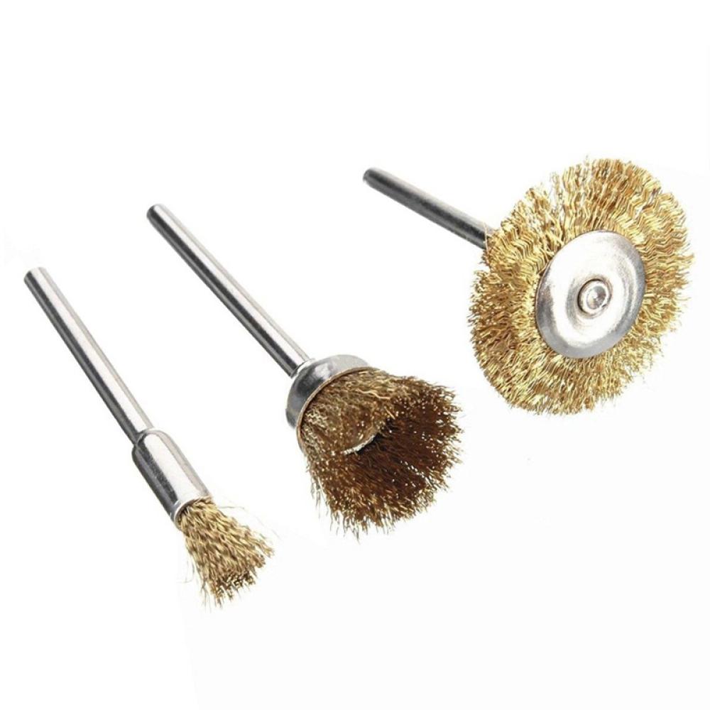 12pcs Polishing Head Set Pointed Spherical Cylindrical Bullet Pointed Steel Wire Rust Removal and Polishing Brush