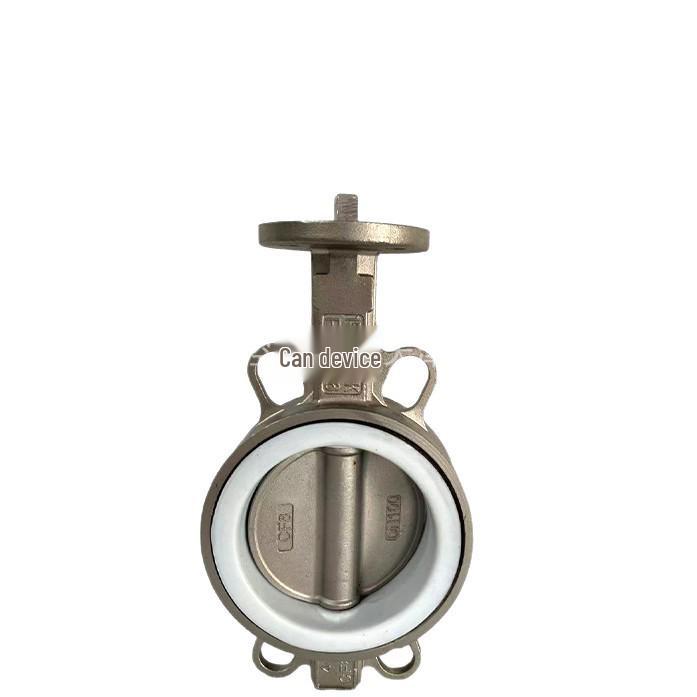 304 Stainless Steel Butterfly Valve with PTFE Seal, Bare Shaft, Wafer Type, Model D071F-10P